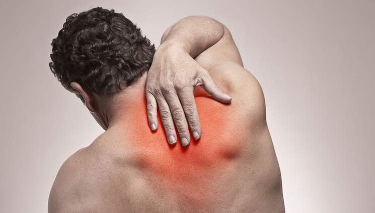 back pain in the scapula area